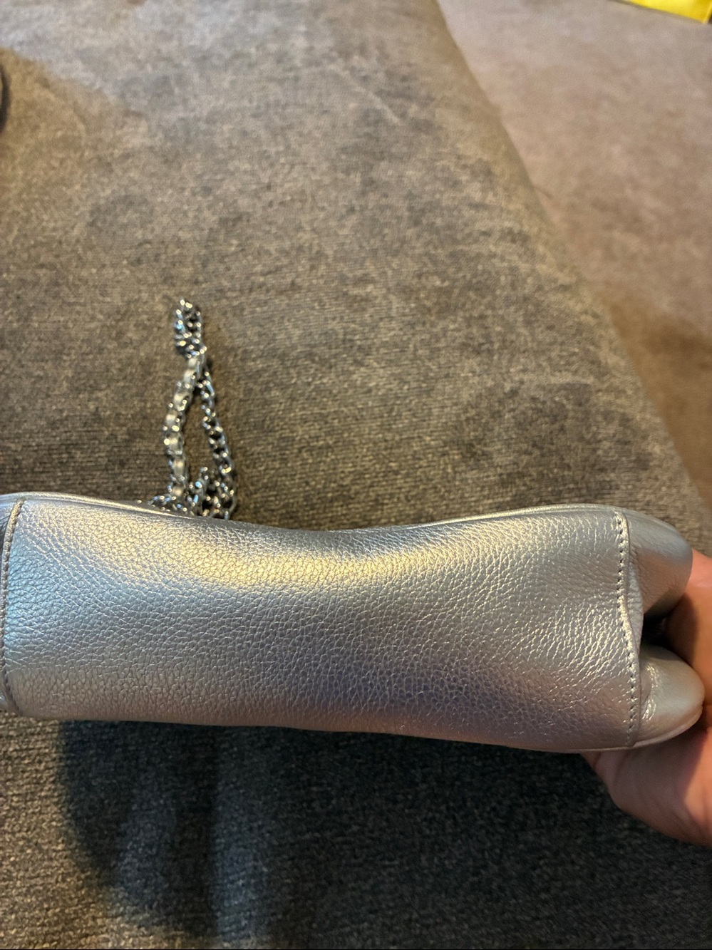Tory Burch Metallic Pewter Chain-Handle Shoulder Bag - Picture 4 of 8